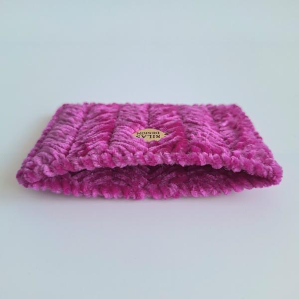 Geweven pasjeshouder | Magenta velvet look