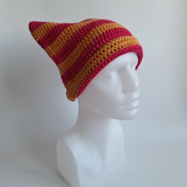 Gehaakte muts | Oranje en fuchsia