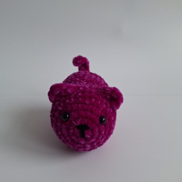 Gehaakte knuffel 'Magenta kat'