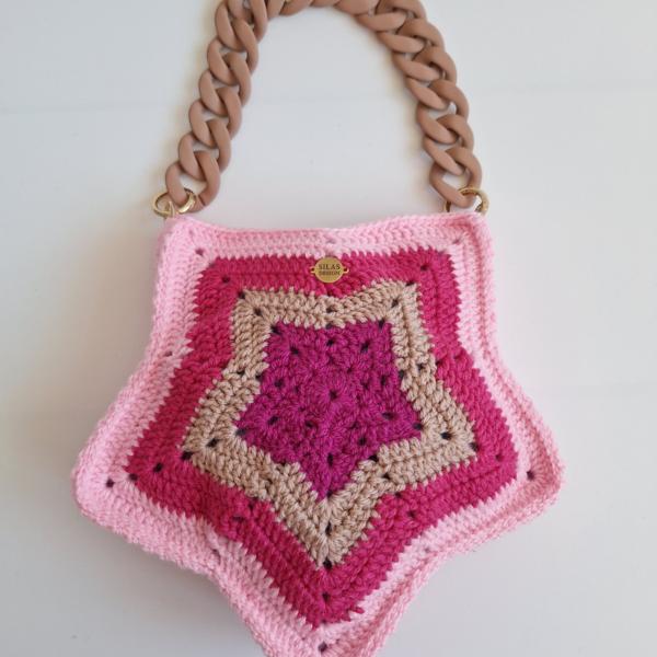Gehaakte tas 'Roze ster'