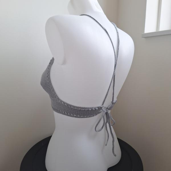 Gehaakt topje 'Boho top grijs'