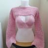 Thumbnail for Gehaakte shrug | gehaakte bolero 'Wit en lichtroze gemêleerd'