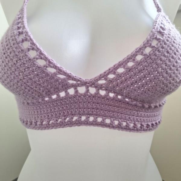 Gehaakt topje 'Boho top lila'