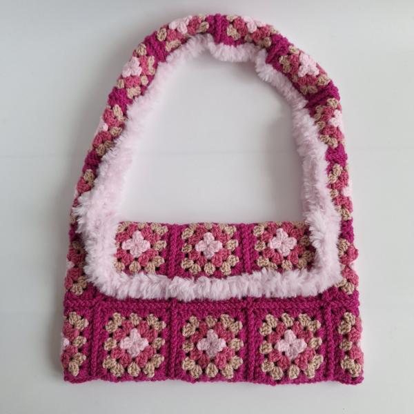 Gehaakte granny square tas | Roze