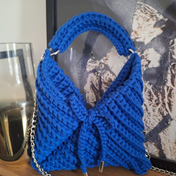 Gehaakte crossbody tas | Kobaltblauw