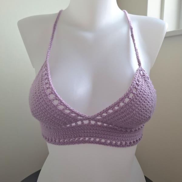 Gehaakt topje 'Boho top lila'