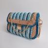 Thumbnail for Geweven crossbody tas | Lichtblauw, petrol, turquoise, lichtbruin en goud