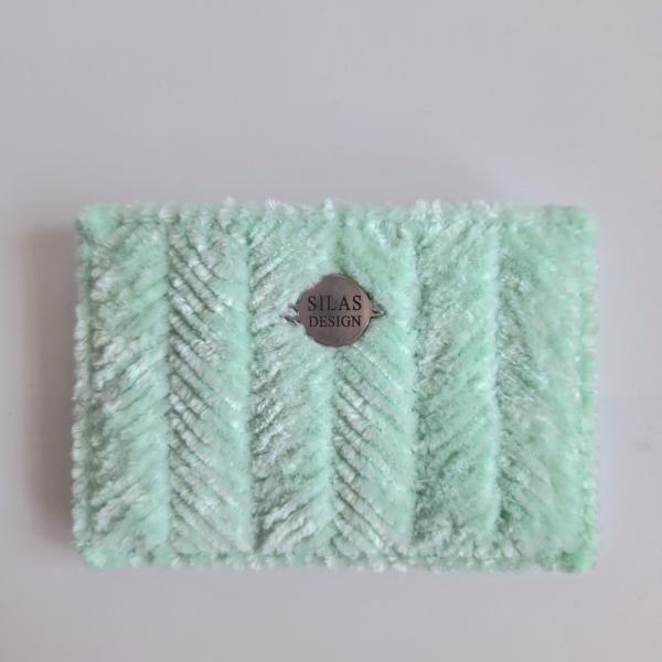 Geweven pasjeshouder | Mintgroen velvet look