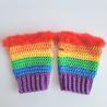 Thumbnail for Gehaakte handschoenen - gehaakte vingerloze handschoenen | Regenboog