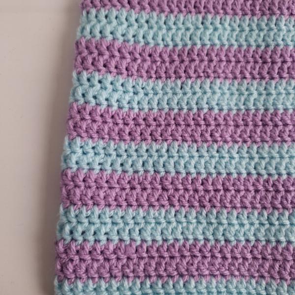 Gehaakte muts | Lila en lichtblauw