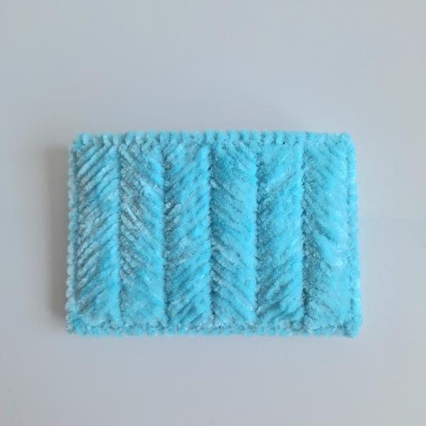 Geweven pasjeshouder | Turquoise velvet look