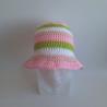 Thumbnail for Gehaakte bucket hat 'Wit, roze en groen'