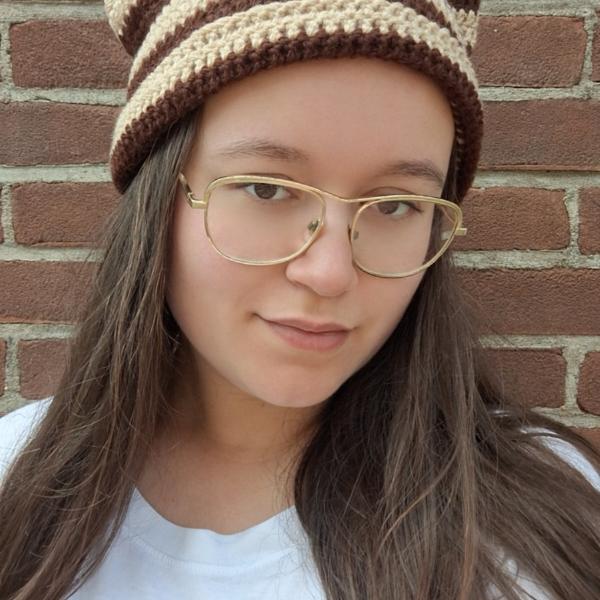 Gehaakte muts | Bruin en beige