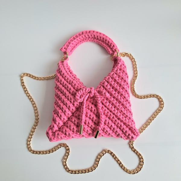 Gehaakte crossbody tas | Barbie roze