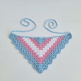 Gehaakte bandana 'Transgender vlag'
