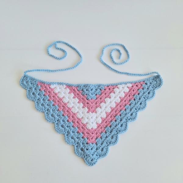 Gehaakte bandana 'Transgender vlag'