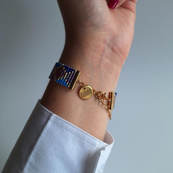 Geweven kralen armband | Paarse hexagon