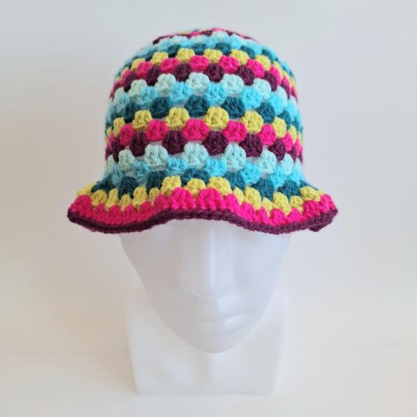 Gehaakte bucket hat | Mintgroen, turquoise, petrol, limegroen, knalroze en aubergine paars
