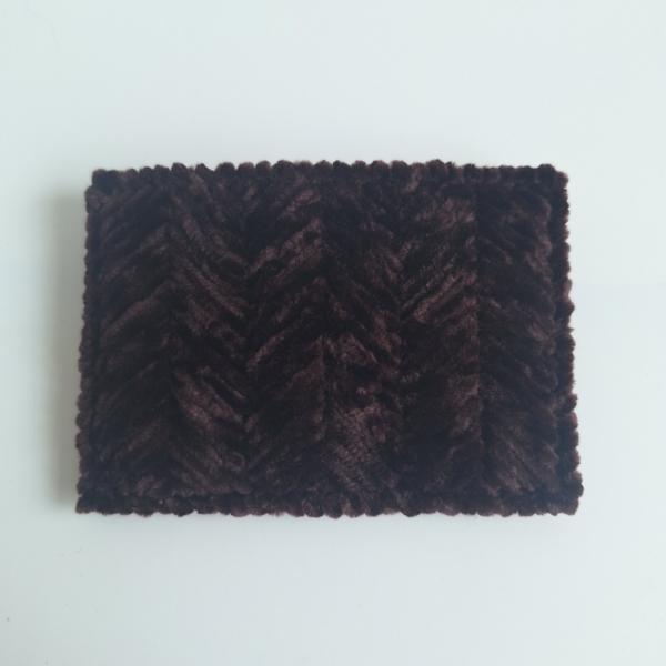 Geweven pasjeshouder | Donkerbruin velvet look