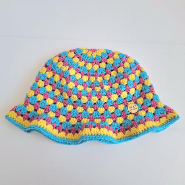 Gehaakte bucket hat | Pride panseksuele vlag