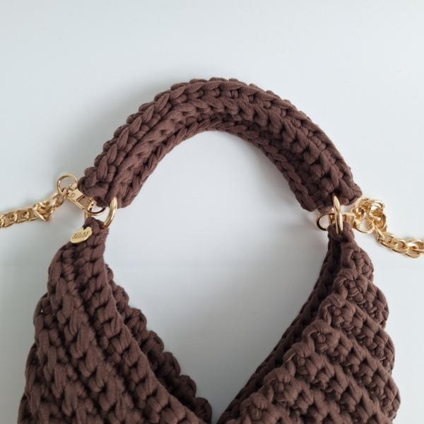 Gehaakte crossbody tas | Donkerbruin