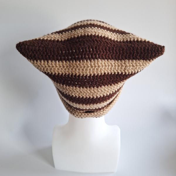 Gehaakte muts | Bruin en beige