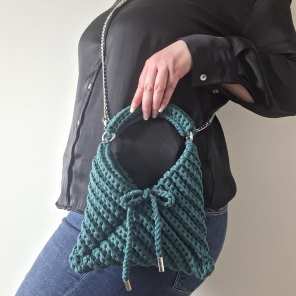 Gehaakte crossbody tas | Donkergroen