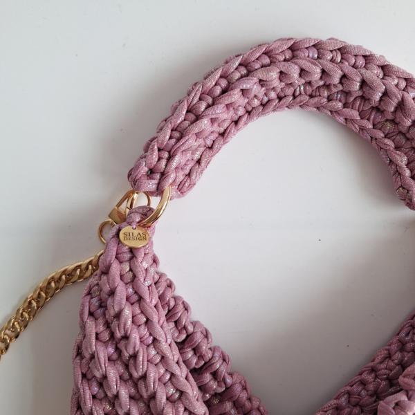 Gehaakte crossbody tas | Glitter lila