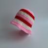 Thumbnail for Gehaakt baby zonnehoedje 'Roze, rood en crème'