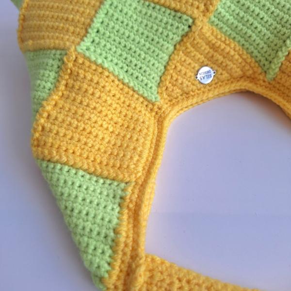 Gehaakte checker handtas 'Geel en groen'