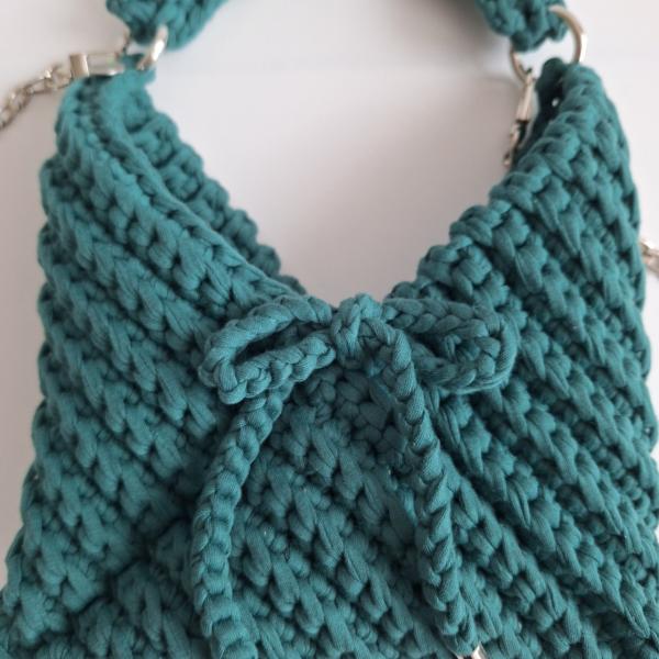 Gehaakte crossbody tas | Donkergroen