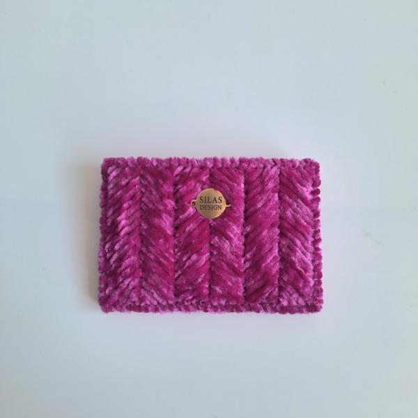 Geweven pasjeshouder | Magenta velvet look