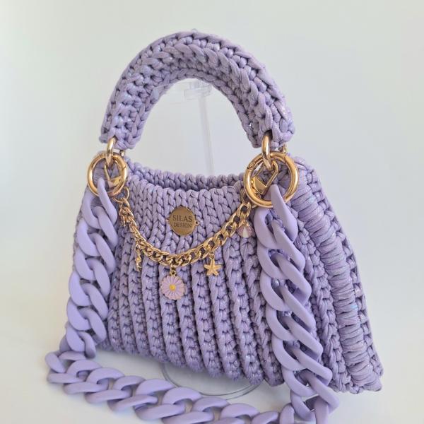 Gehaakte tas Shelly | Glitter lila