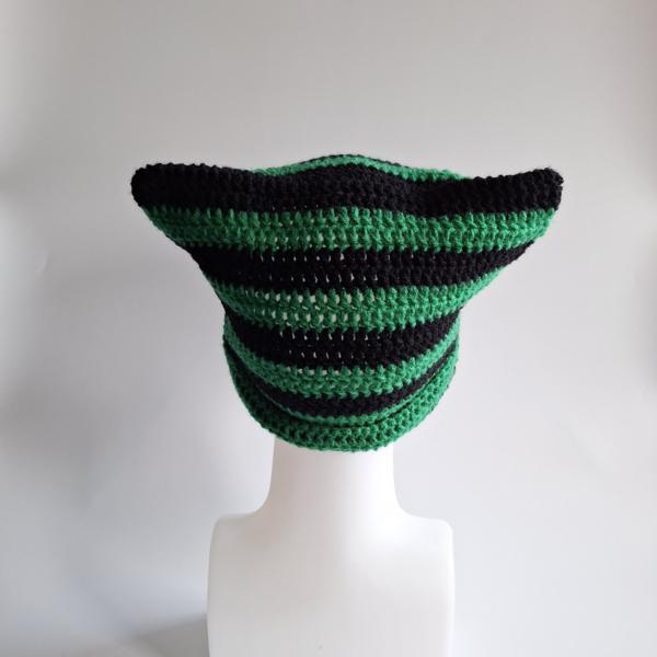 Gehaakte muts | Zwart en groen