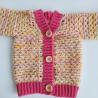 Thumbnail for Gehaakt baby vestje | Roze en oranje gemêleerd