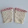 Thumbnail for Gehaakte handschoenen - gehaakte vingerloze handschoenen | Crème en poederroze