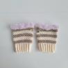 Thumbnail for Gehaakte handschoenen - gehaakte vingerloze handschoenen | Crème, beige en lila