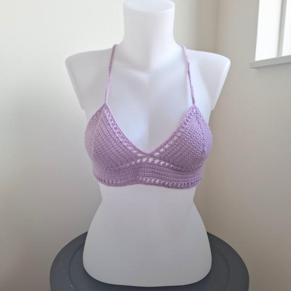 Gehaakt topje 'Boho top lila'