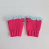 Thumbnail for Gehaakte handschoenen - gehaakte vingerloze handschoenen | Knalroze en lichtblauw