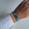Thumbnail for Geweven kralen armband | Blauw en groen glas-in-lood