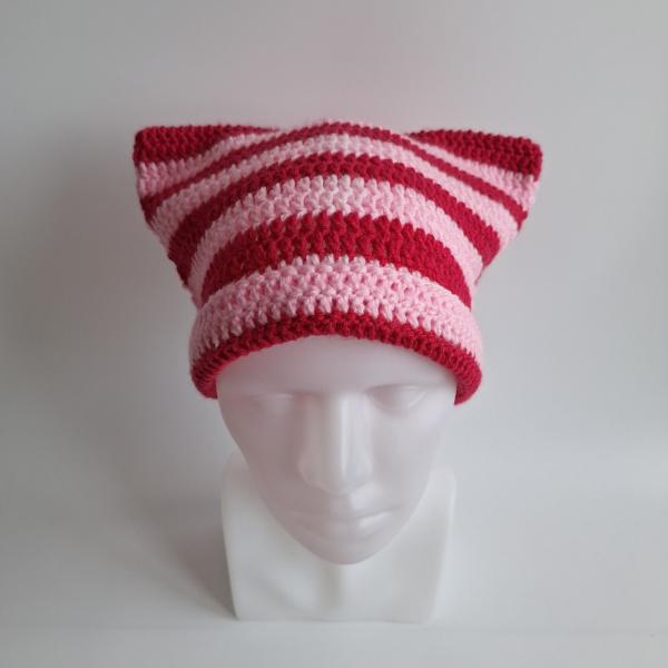 Gehaakte muts | Lichtroze en knalroze