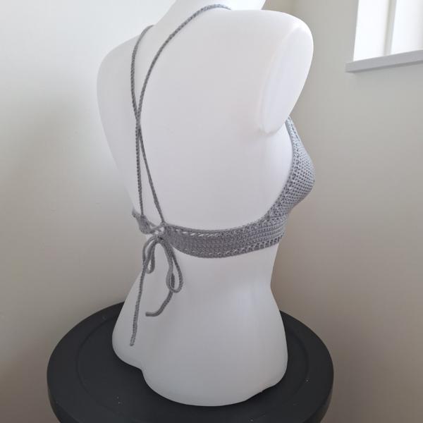 Gehaakt topje 'Boho top grijs'