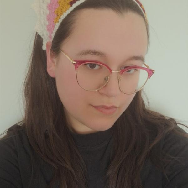 Gehaakte bandana | Rood, wijnrood, okergeel, roze en crème