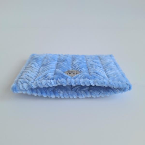 Geweven pasjeshouder | Hemelsblauw velvet look