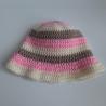 Thumbnail for Gehaakt baby zonnehoedje 'Roze, crème en beige'