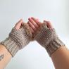 Thumbnail for Gehaakte handschoenen - gehaakte vingerloze handschoenen | Beige