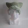 Thumbnail for Gehaakte muts met imitatiebont | Sagegroen