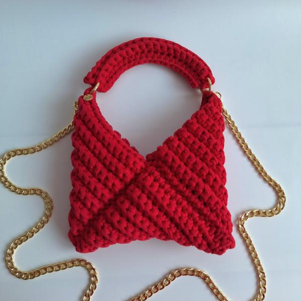 Gehaakte crossbody tas 'Rood'