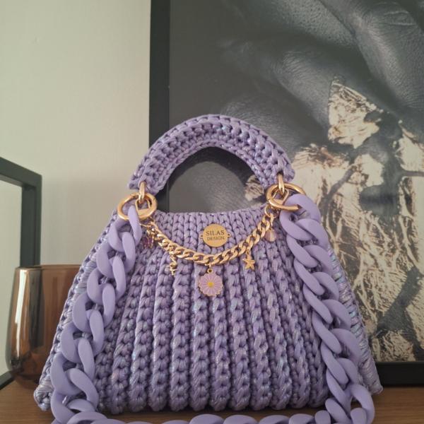 Gehaakte tas Shelly | Glitter lila