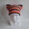 Thumbnail for Gehaakte muts | Koraaloranje en donkergrijs